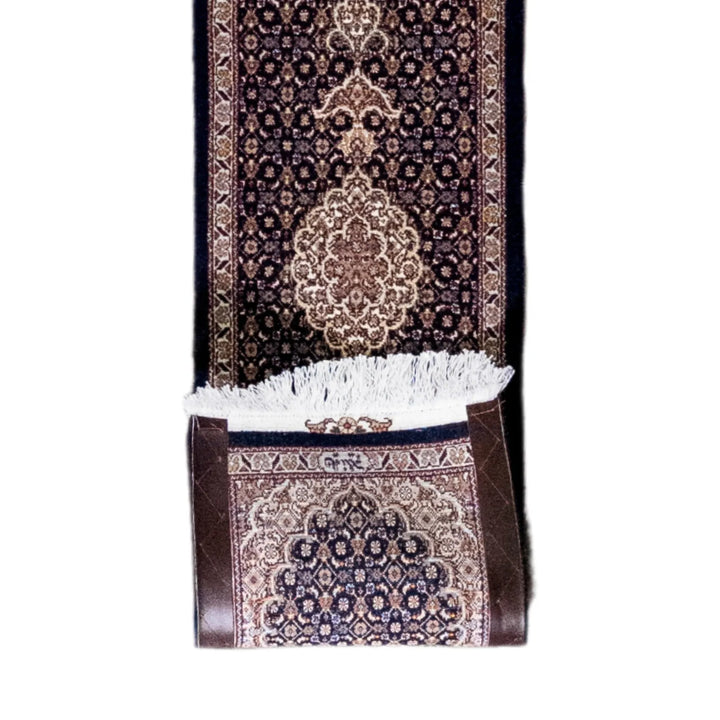 1' 1" x 4' 6" - NAVY AND GRAY TABRIZ FISH DESIGN PERSIAN RUG ( 33 x 137 CM )