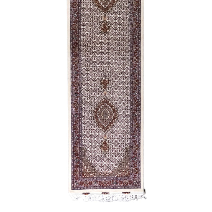 2' 9" x 9' 10" - MULTICOLOR AND ROSE TABRIZ FISH DESIGN PERSIAN RUG ( 84 x 300 CM )