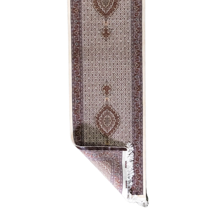 2' 9" x 9' 10" - MULTICOLOR AND ROSE TABRIZ FISH DESIGN PERSIAN RUG ( 84 x 300 CM )