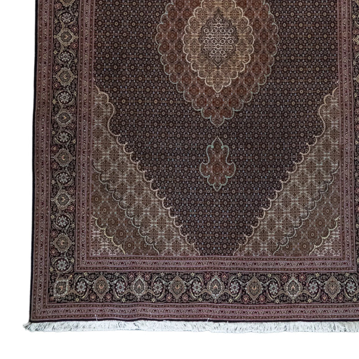 6' 7" x 10' 1" - NAVY AND NAVY TABRIZ FISH DESIGN PERSIAN RUG ( 200 x 307 CM )