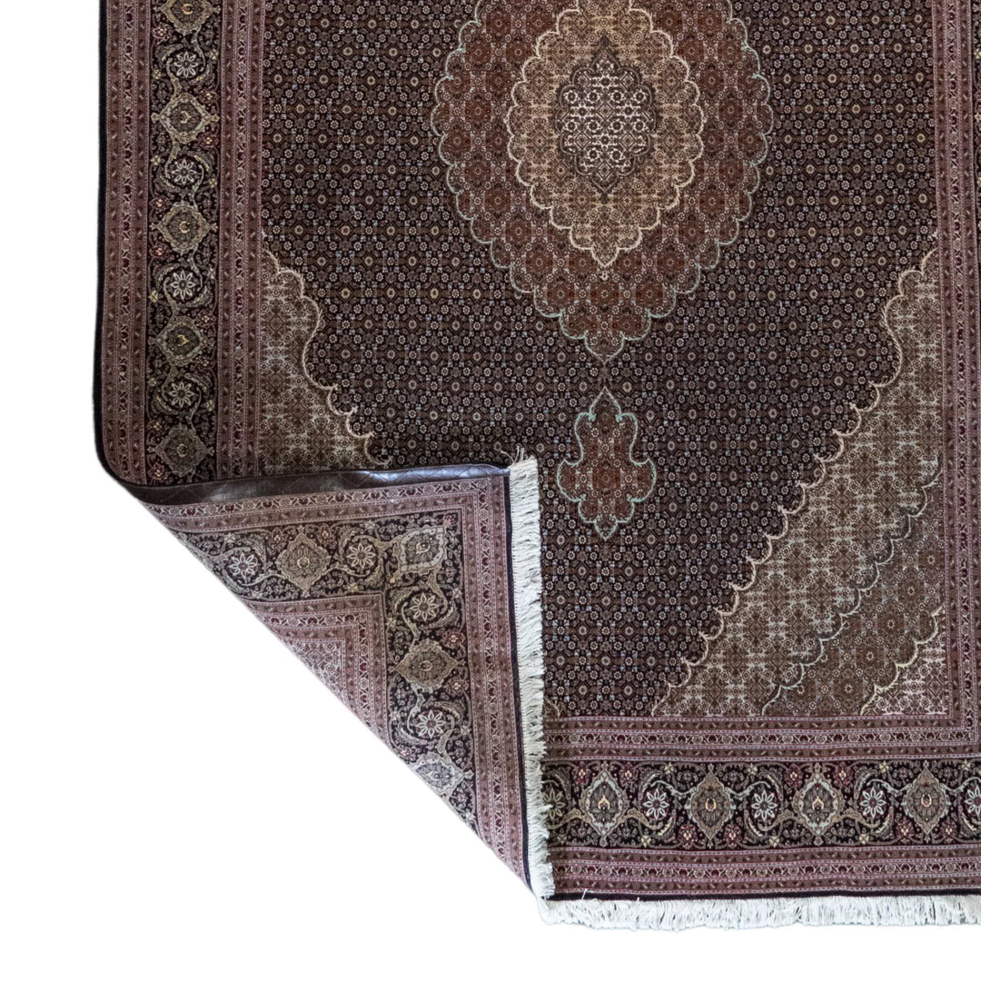 6' 7" x 10' 1" - NAVY AND NAVY TABRIZ FISH DESIGN PERSIAN RUG ( 200 x 307 CM )