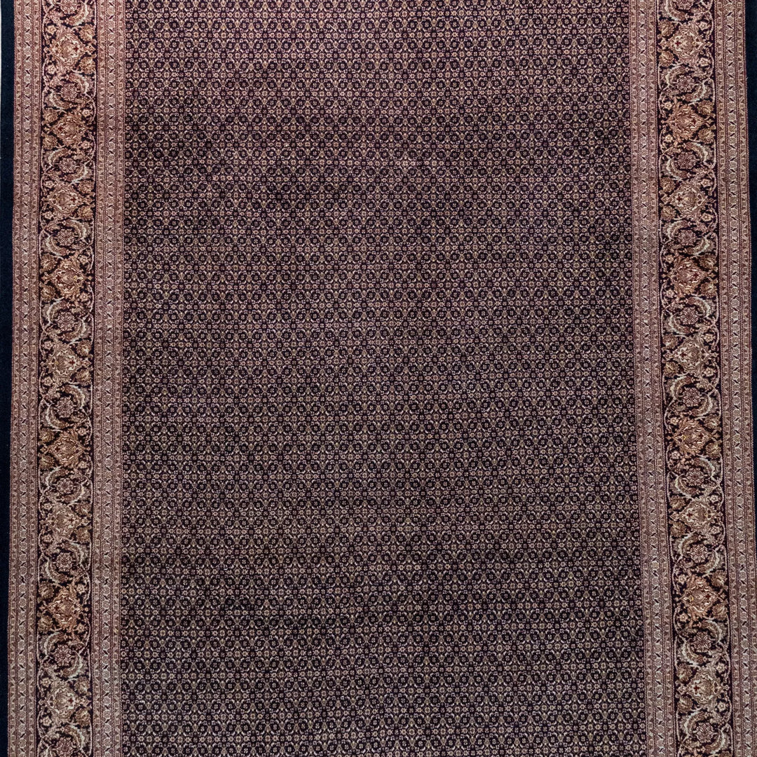 6' 8" x 10' 2" - NAVY AND NAVY TABRIZ FISH DESIGN PERSIAN RUG ( 203 x 310 CM )