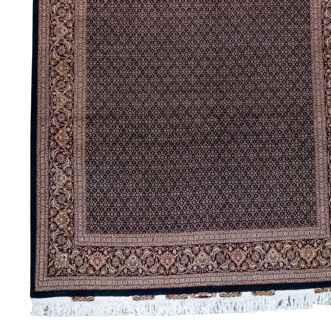 6' 8" x 10' 2" - NAVY AND NAVY TABRIZ FISH DESIGN PERSIAN RUG ( 203 x 310 CM )