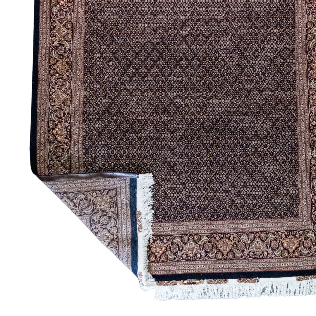 6' 8" x 10' 2" - NAVY AND NAVY TABRIZ FISH DESIGN PERSIAN RUG ( 203 x 310 CM )