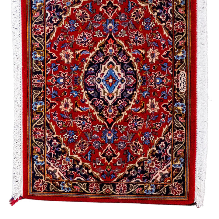 3' 3" x 6' 8" - BEIGE AND GRAY KASHAN FLORAL PERSIAN RUG ( 99 x 203 CM )