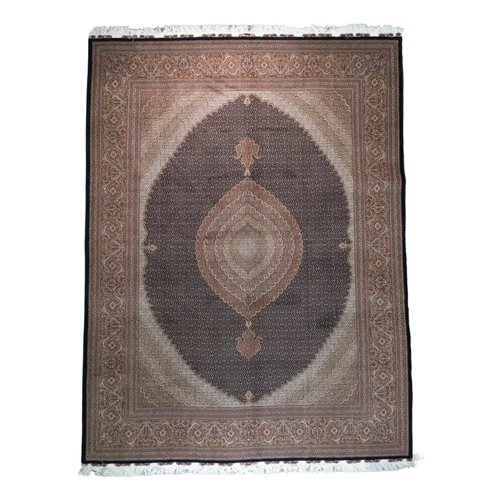 9' 10" x 13' 1" - NAVY AND ROSE TABRIZ FISH DESIGN PERSIAN RUG ( 300 x 399 CM )