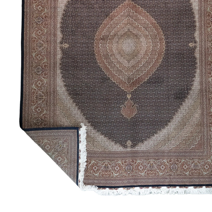 9' 10" x 13' 1" - NAVY AND ROSE TABRIZ FISH DESIGN PERSIAN RUG ( 300 x 399 CM )