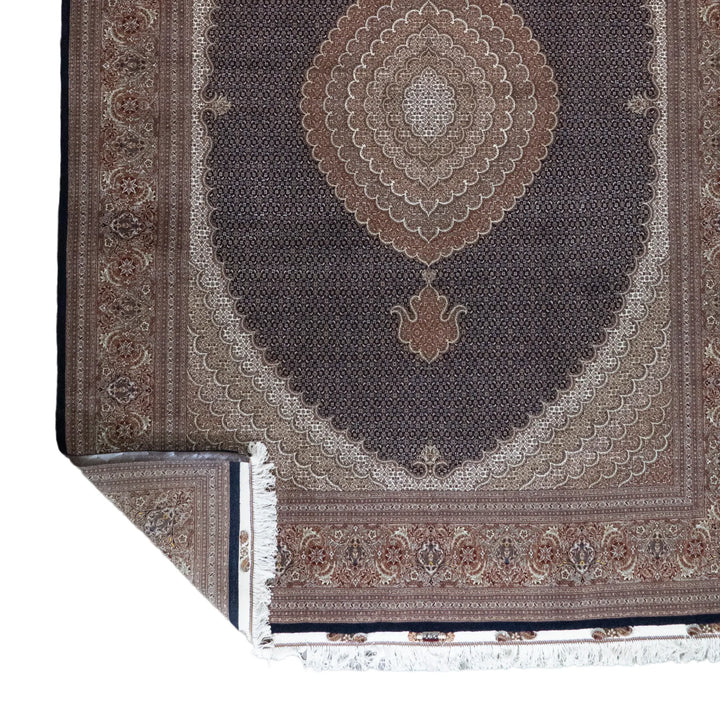 8' 4" x 11' 9" - NAVY AND ROSE TABRIZ FISH DESIGN PERSIAN RUG ( 254 x 358 CM )