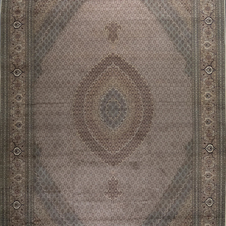 11' 5" x 16' 3" - NAVY AND ROSE TABRIZ FISH DESIGN PERSIAN RUG ( 348 x 495 CM )