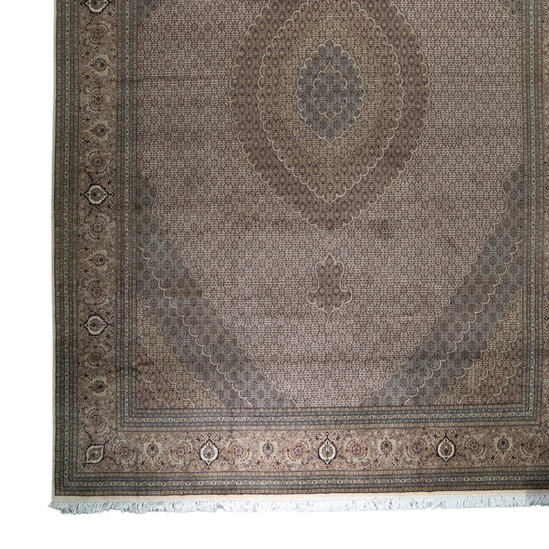 11' 5" x 16' 3" - NAVY AND ROSE TABRIZ FISH DESIGN PERSIAN RUG ( 348 x 495 CM )