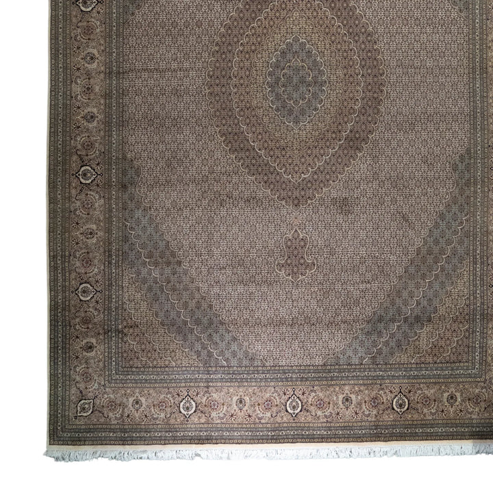 11' 5" x 16' 3" - NAVY AND ROSE TABRIZ FISH DESIGN PERSIAN RUG ( 348 x 495 CM )