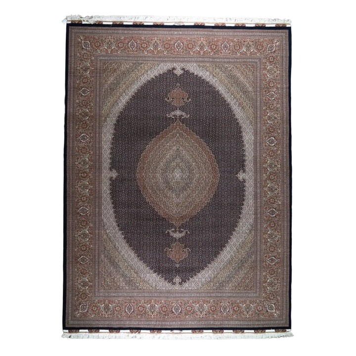 9' 10" x 13' 2" - NAVY AND ROSE TABRIZ FISH DESIGN PERSIAN RUG ( 300 x 401 CM )