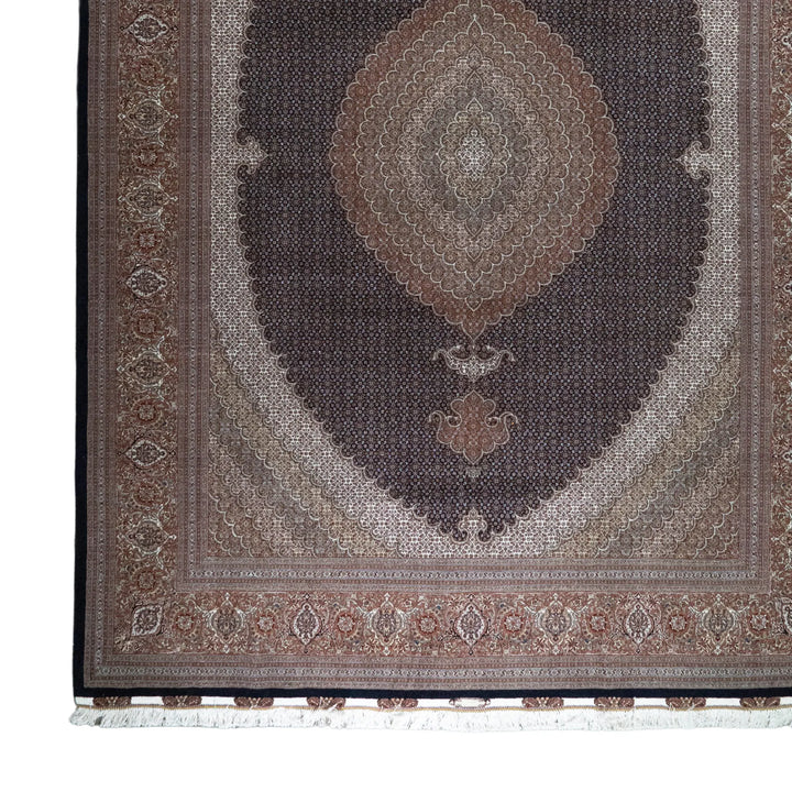 9' 10" x 13' 2" - NAVY AND ROSE TABRIZ FISH DESIGN PERSIAN RUG ( 300 x 401 CM )