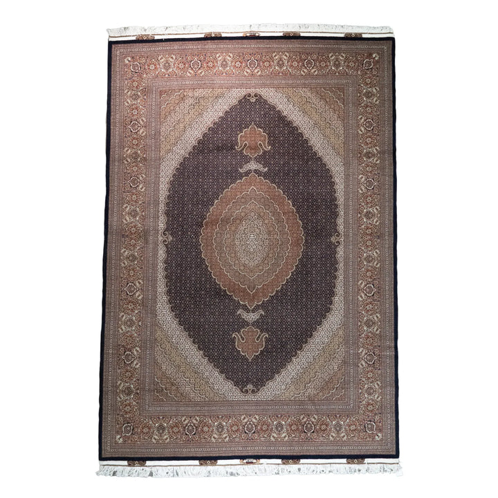 8' 2" x 11' 9" - NAVY AND ROSE TABRIZ FISH DESIGN PERSIAN RUG ( 249 x 358 CM )