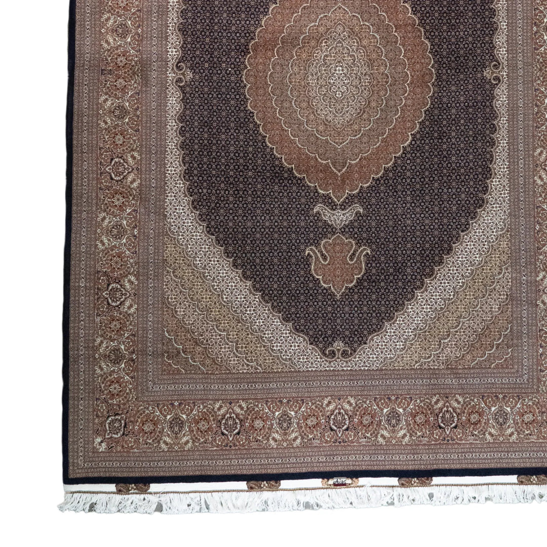 8' 2" x 11' 9" - NAVY AND ROSE TABRIZ FISH DESIGN PERSIAN RUG ( 249 x 358 CM )