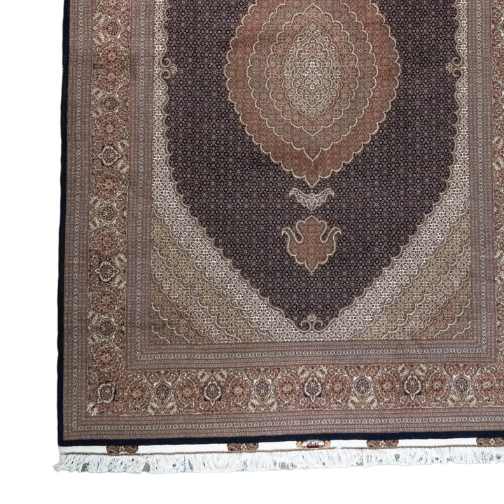 8' 2" x 11' 9" - NAVY AND ROSE TABRIZ FISH DESIGN PERSIAN RUG ( 249 x 358 CM )