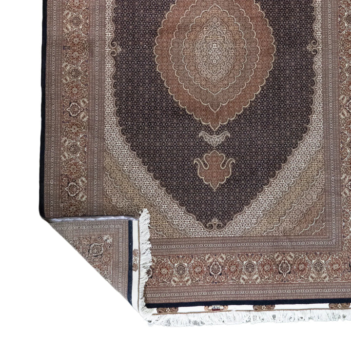 8' 2" x 11' 9" - NAVY AND ROSE TABRIZ FISH DESIGN PERSIAN RUG ( 249 x 358 CM )