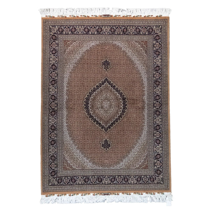 5' 0" x 6' 9" - ROSE AND NAVY TABRIZ FISH DESIGN PERSIAN RUG ( 152 x 206 CM )