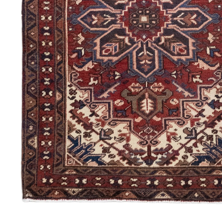 2' 11" x 4' 3" - RED AND RED HERIZ GEOMETRIC PERSIAN RUG ( 89 x 129 CM )