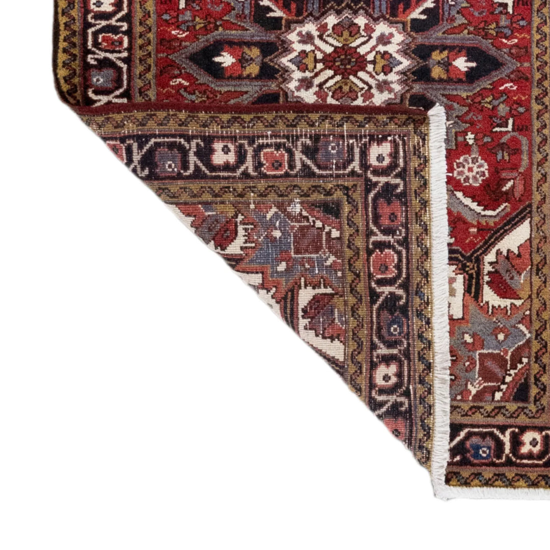 3' 1" x 4' 4" - RED AND BLACK HERIZ GEOMETRIC PERSIAN RUG ( 94 x 132 CM )