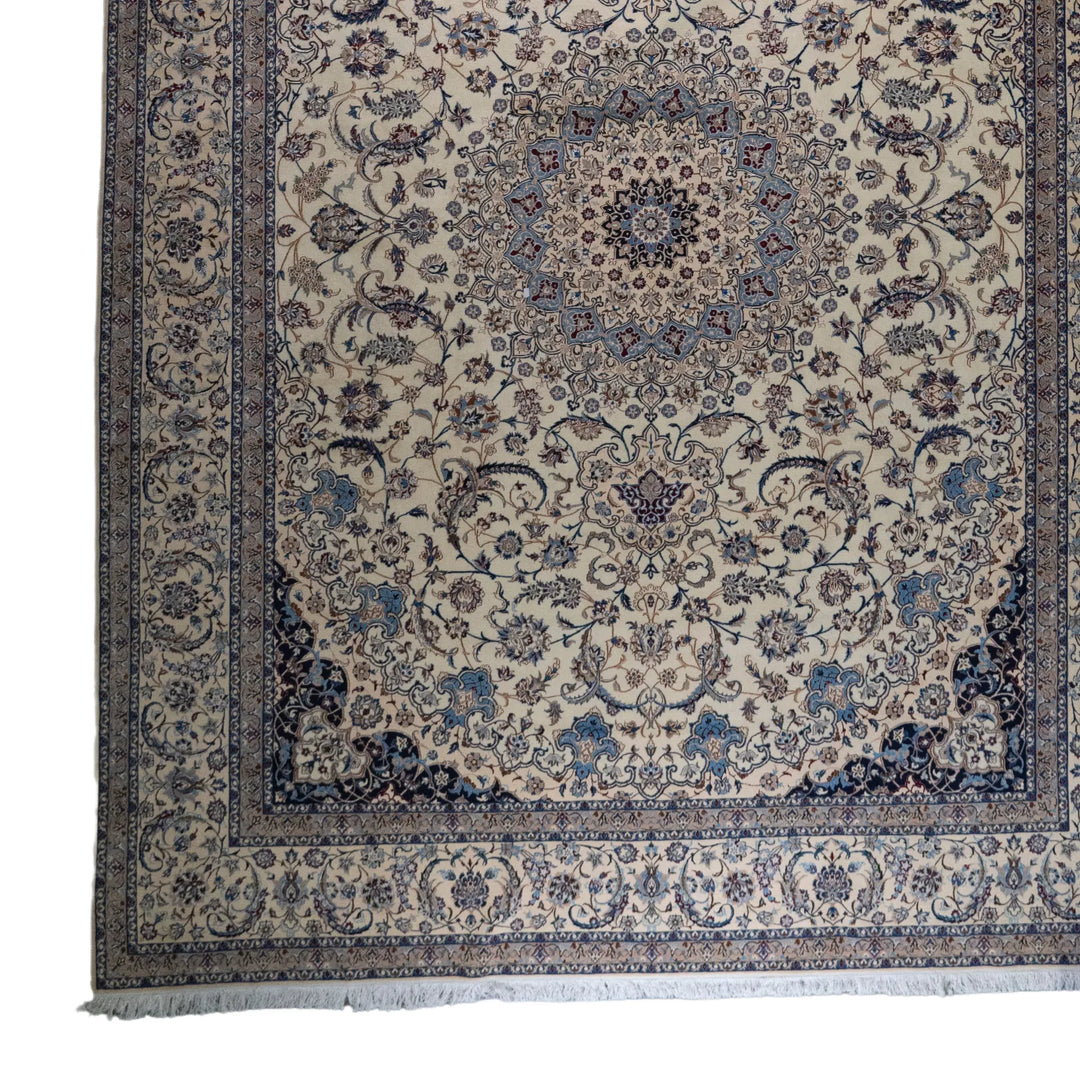 10' 0" x 13' 3" - BEIGE AND BEIGE NAEIN FLORAL PERSIAN RUG ( 305 x 404 CM )