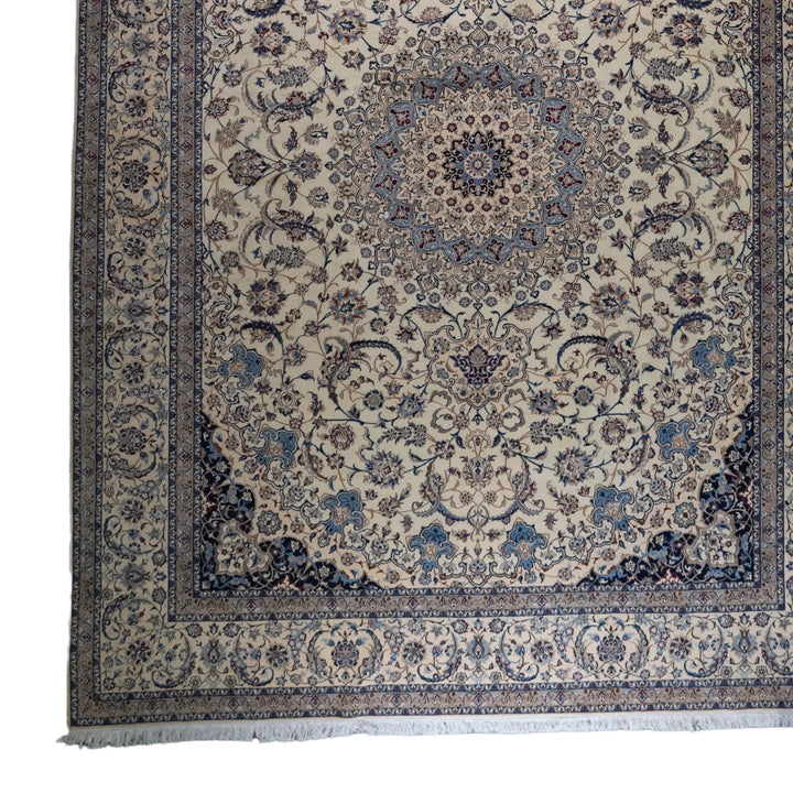 10' 0" x 13' 3" - BEIGE AND BEIGE NAEIN FLORAL PERSIAN RUG ( 305 x 404 CM )