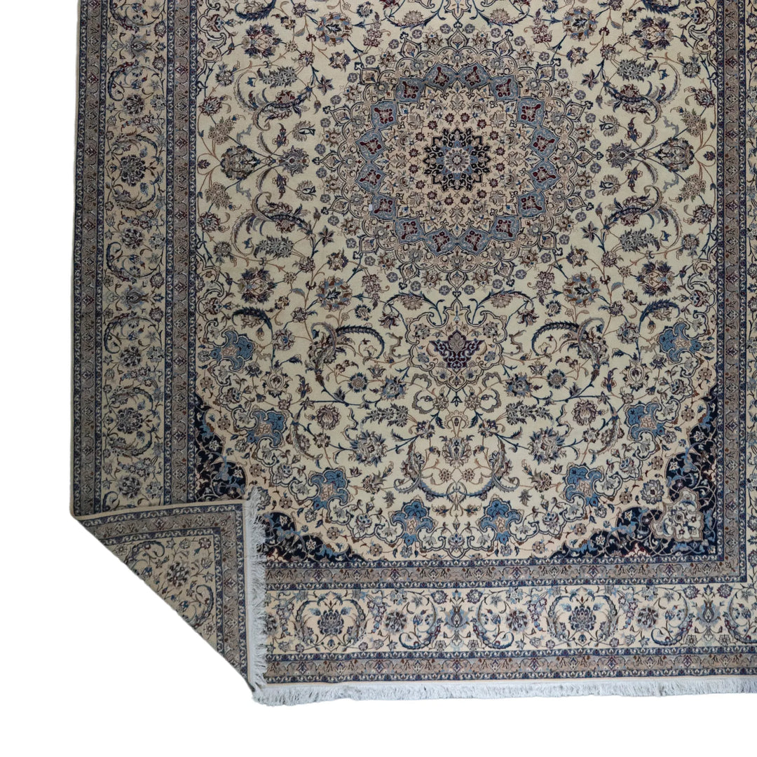 10' 0" x 13' 3" - BEIGE AND BEIGE NAEIN FLORAL PERSIAN RUG ( 305 x 404 CM )