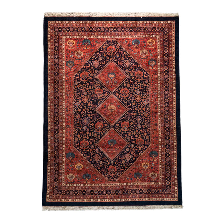 6' 0" x 8' 4" - NAVY AND NAVY GHASHGAHAII GEOMETRIC PERSIAN RUG ( 183 x 254 CM )