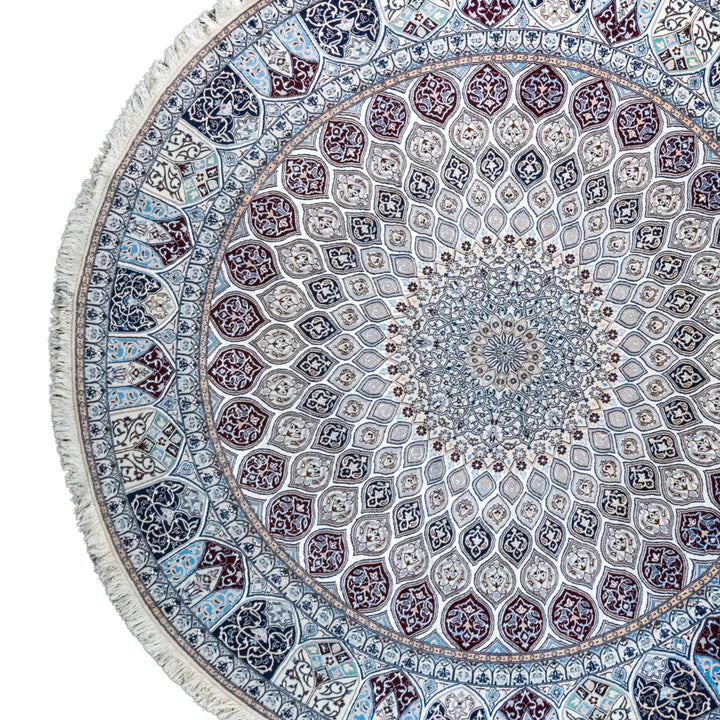 8' 5" x 8' 5" - BEIGE AND BEIGE NAEIN FLORAL PERSIAN RUG ( 256 x 256 CM )