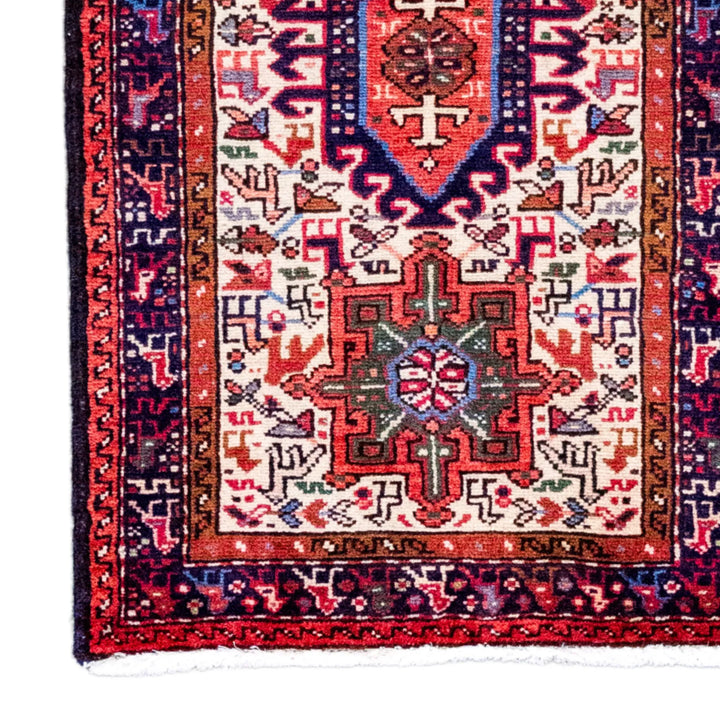 2' 0" x 3' 3" - RED AND RED KARAJEH GEOMETRIC PERSIAN RUG ( 61 x 99 CM )