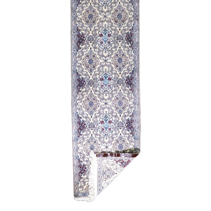 2' 5" x 17' 2" - BLUE AND BEIGE NAEIN FLORAL PERSIAN RUG ( 73 x 523 CM )