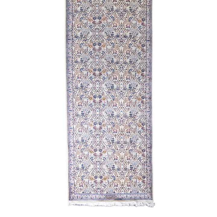 2' 8" x 11' 3" - BEIGE AND BEIGE NAEIN FLORAL PERSIAN RUG ( 81 x 343 CM )