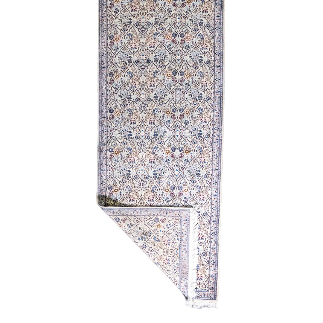 2' 8" x 11' 3" - BEIGE AND BEIGE NAEIN FLORAL PERSIAN RUG ( 81 x 343 CM )
