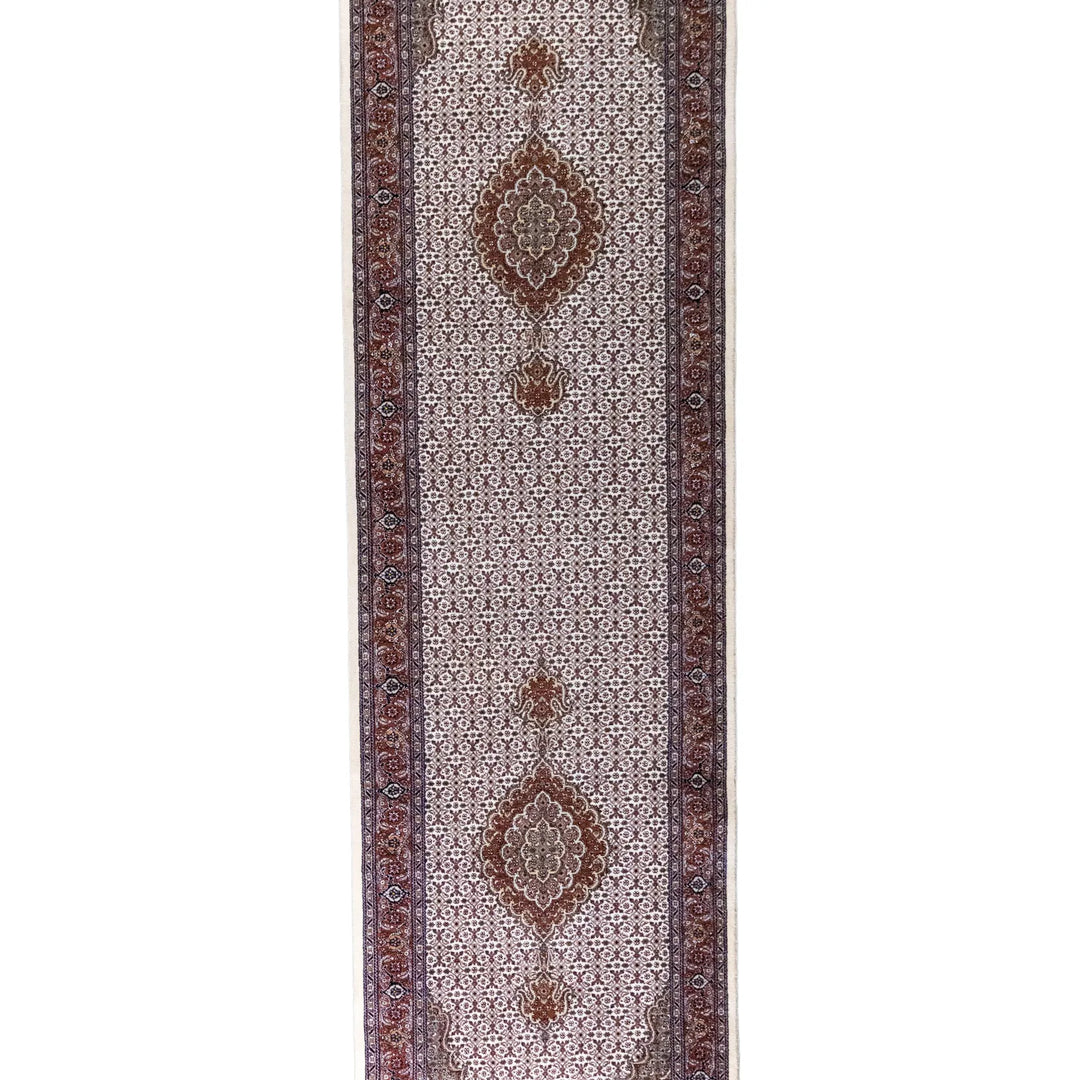 2' 9" x 9' 11" - ROSE AND RED TABRIZ FISH DESIGN PERSIAN RUG ( 84 x 302 CM )