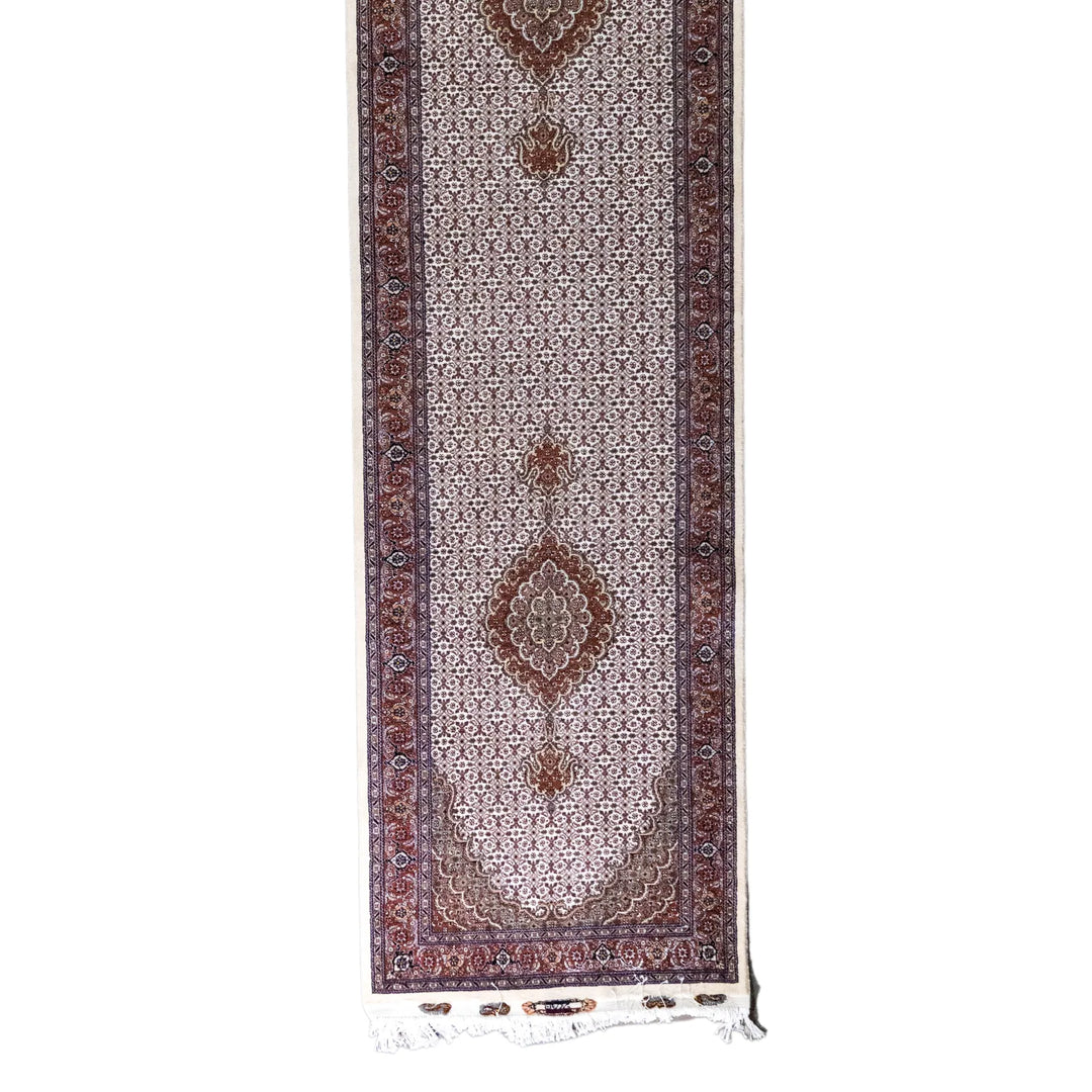 2' 9" x 9' 11" - ROSE AND RED TABRIZ FISH DESIGN PERSIAN RUG ( 84 x 302 CM )