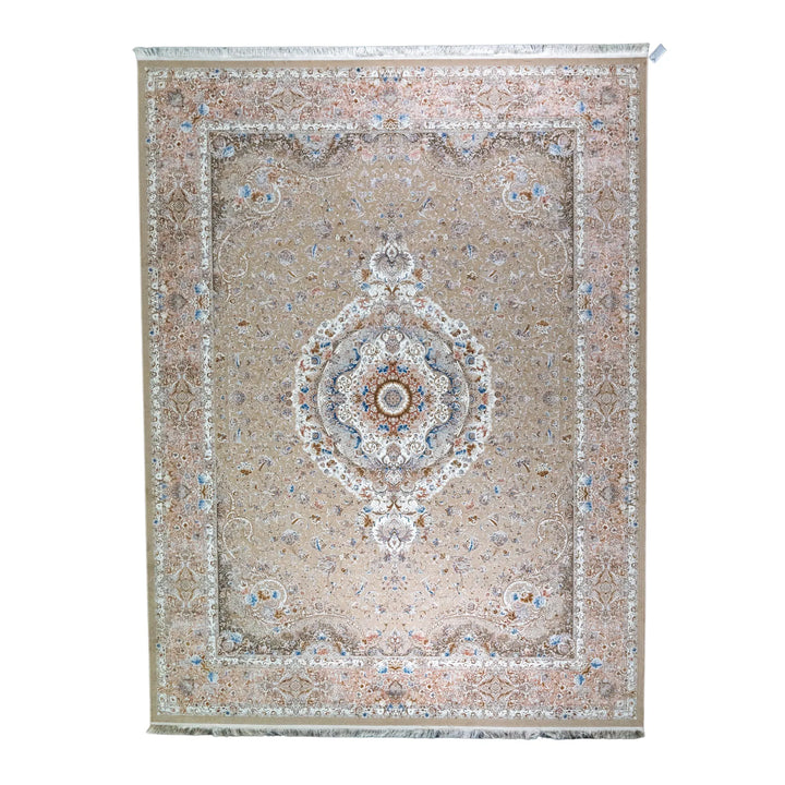 9' 10" x 13' 1" - MULTICOLOR AND RED MACHINE MADE FLORAL TURKISH RUG ( 300 x 399 CM )
