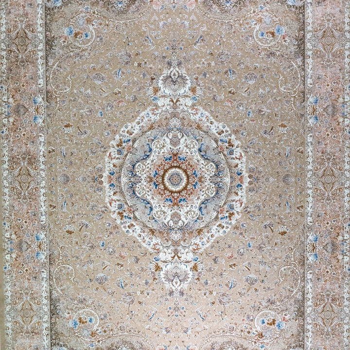 9' 10" x 13' 1" - MULTICOLOR AND RED MACHINE MADE FLORAL TURKISH RUG ( 300 x 399 CM )