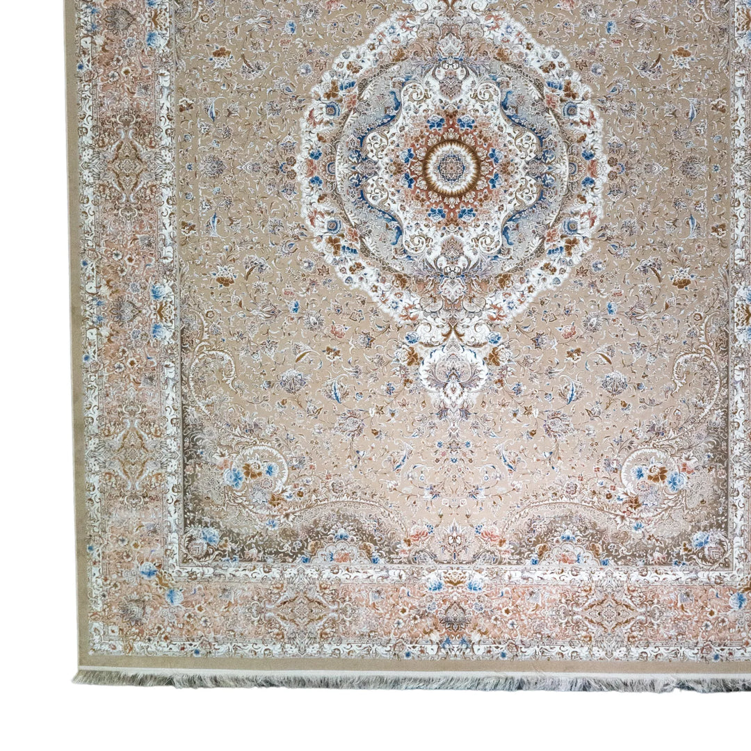 9' 10" x 13' 1" - MULTICOLOR AND RED MACHINE MADE FLORAL TURKISH RUG ( 300 x 399 CM )