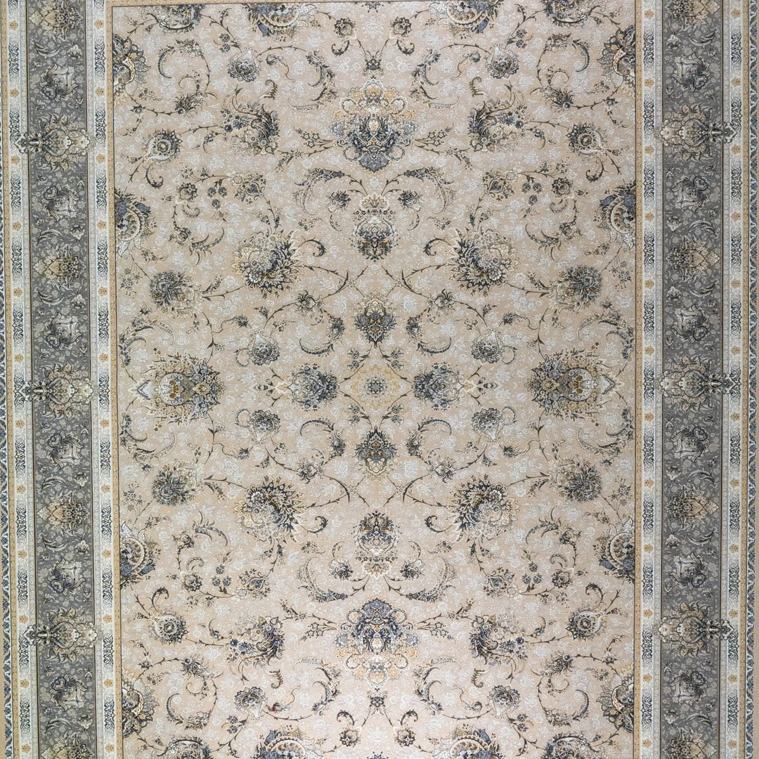 9' 10" x 13' 1" - MULTICOLOR AND BLUE MACHINE MADE FLORAL TURKISH RUG ( 300 x 399 CM )