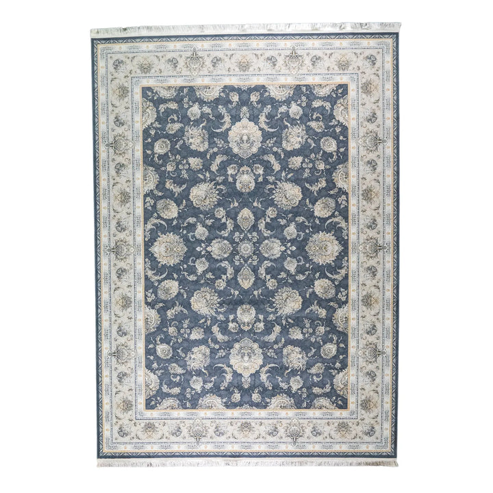 8' 2" x 11' 6" - MULTICOLOR AND BLUE MACHINE MADE FLORAL TURKISH RUG ( 249 x 350 CM )