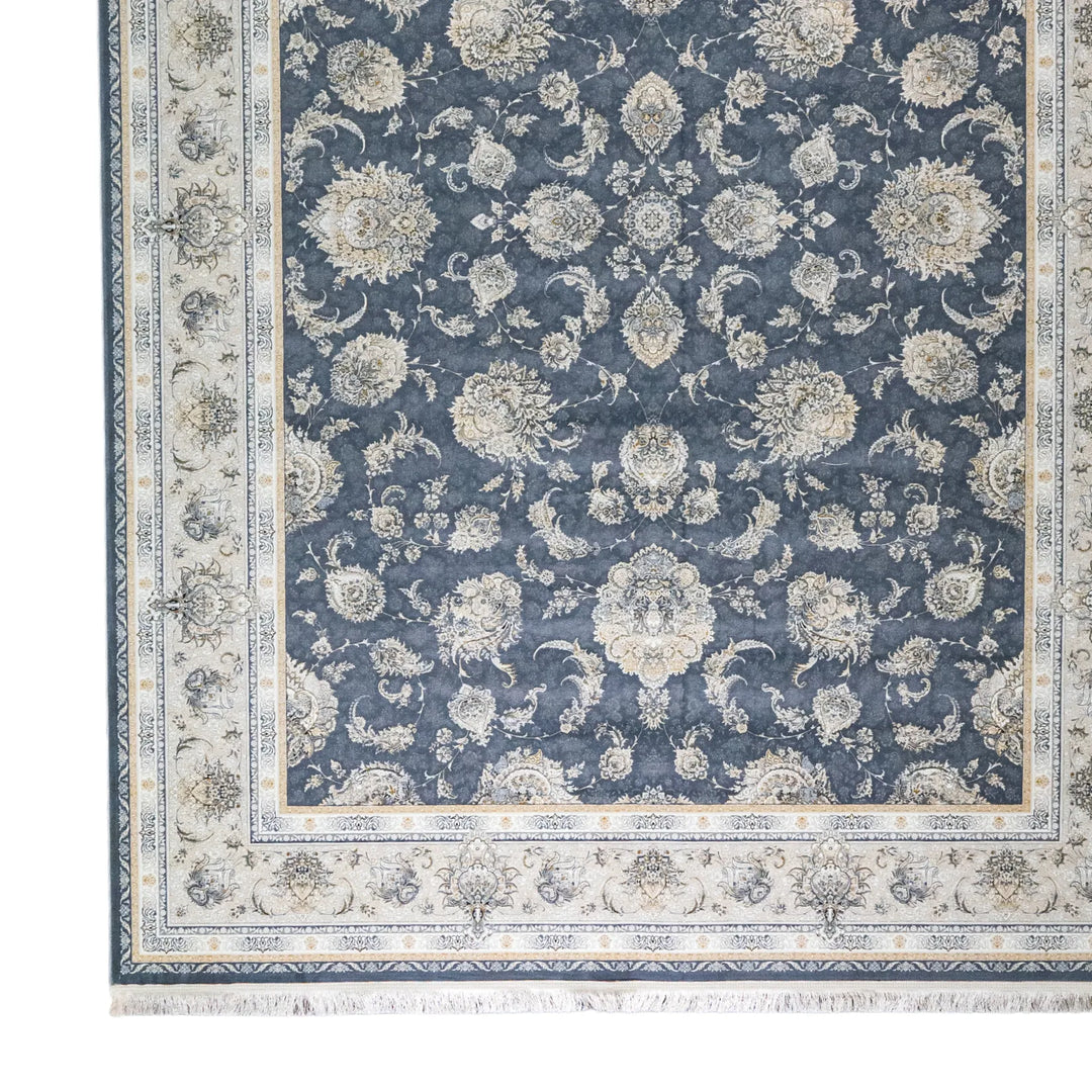 8' 2" x 11' 6" - MULTICOLOR AND BLUE MACHINE MADE FLORAL TURKISH RUG ( 249 x 350 CM )