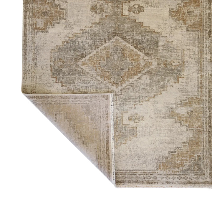 8' 0" x 10' 0" - BEIGE AND TAN MODERN MODERN INDIAN RUG