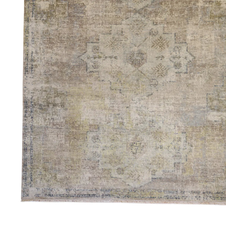 8' 0" x 10' 0" - GRAY AND BLUE MODERN MODERN INDIAN RUG