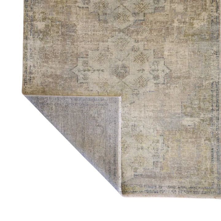 8' 0" x 10' 0" - GRAY AND BLUE MODERN MODERN INDIAN RUG