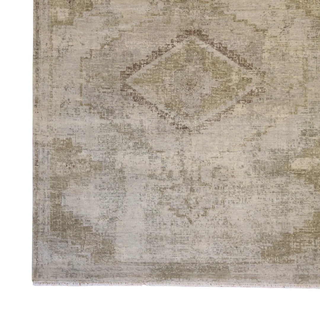 8' 0" x 10' 0" - BROWN AND TAN MODERN MODERN INDIAN RUG