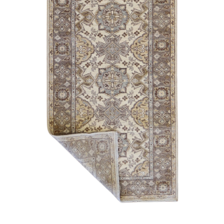 2'8" x 9'5" BEIGE AND BEIGE PESHAWAR GEOMETRIC PAKISTANI RUG