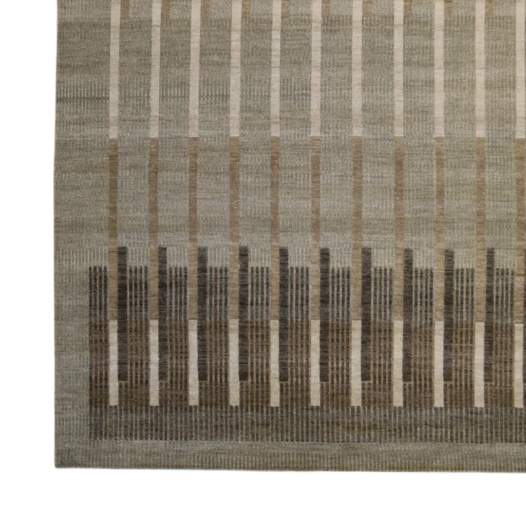 7' 11" x 10' 1" - GRAY AND GREEN MODERN MODERN INDIAN RUG