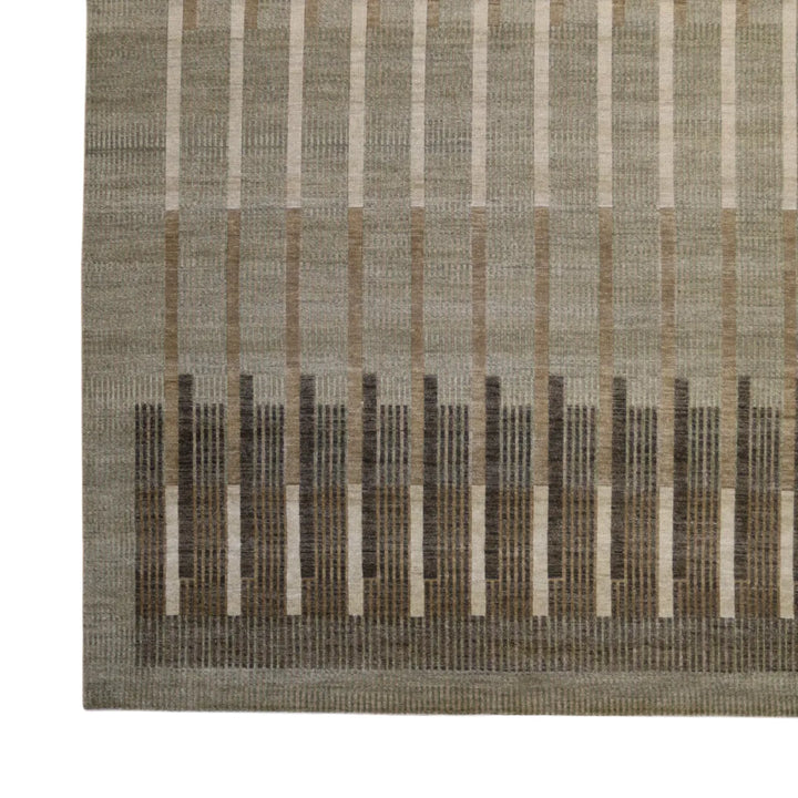 7' 11" x 10' 1" - GRAY AND GREEN MODERN MODERN INDIAN RUG