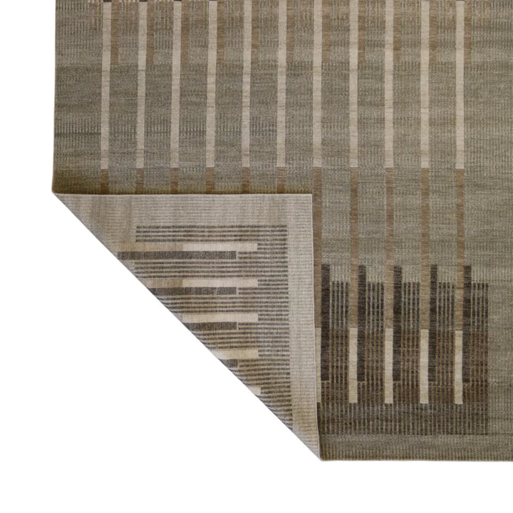 7' 11" x 10' 1" - GRAY AND GREEN MODERN MODERN INDIAN RUG