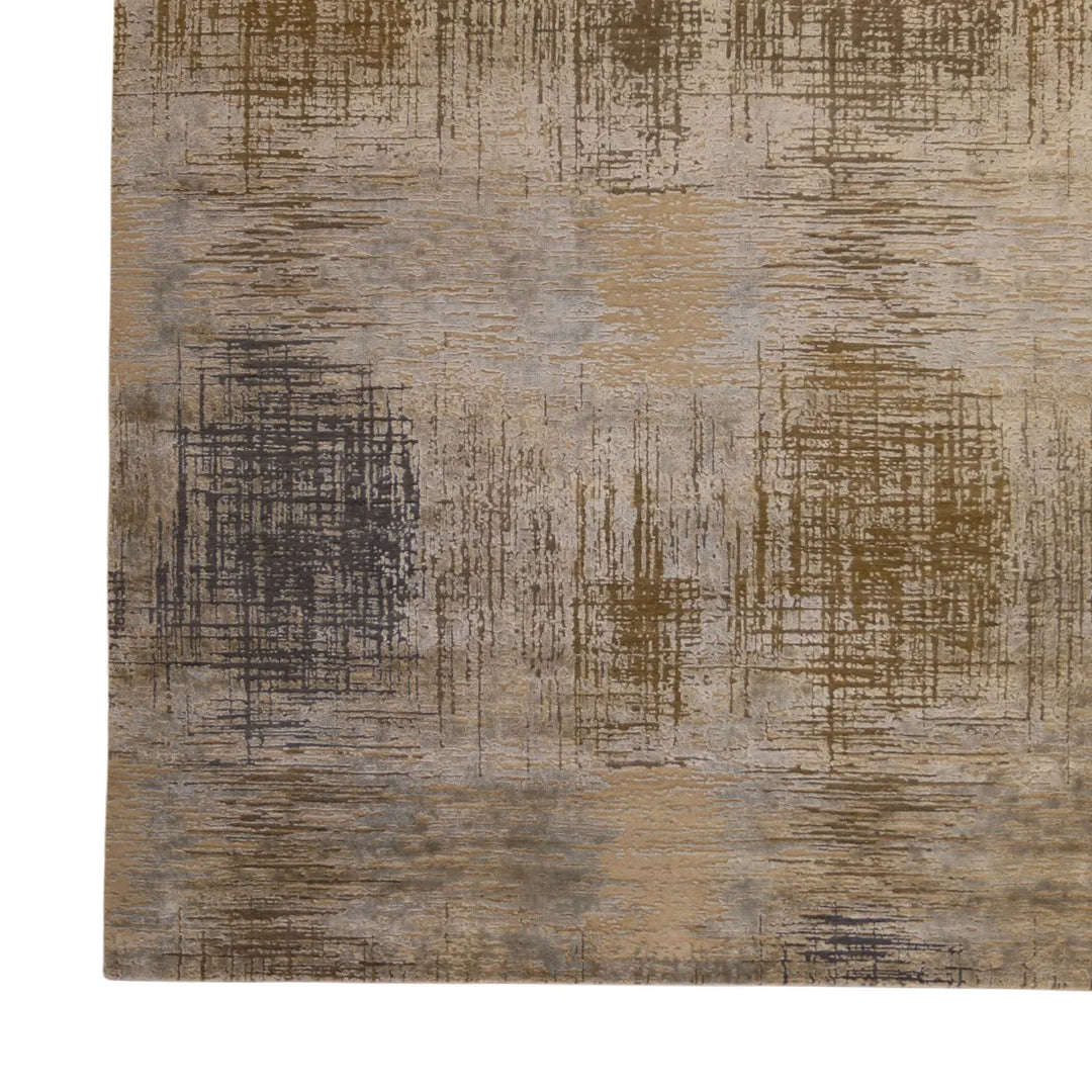 8' 0" x 9' 11" - GRAY AND BLUE MODERN MODERN INDIAN RUG